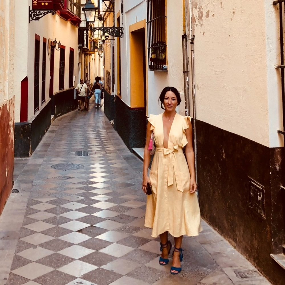 Reformation Serengeti Dress in the Buttercup color size 4